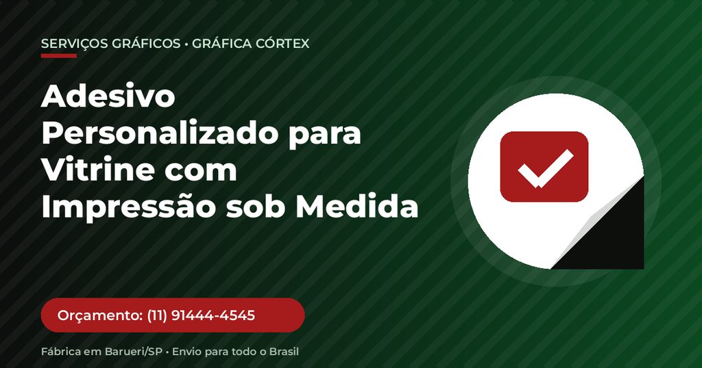 Adesivo Personalizado para Vitrine com Impressão sob Medida