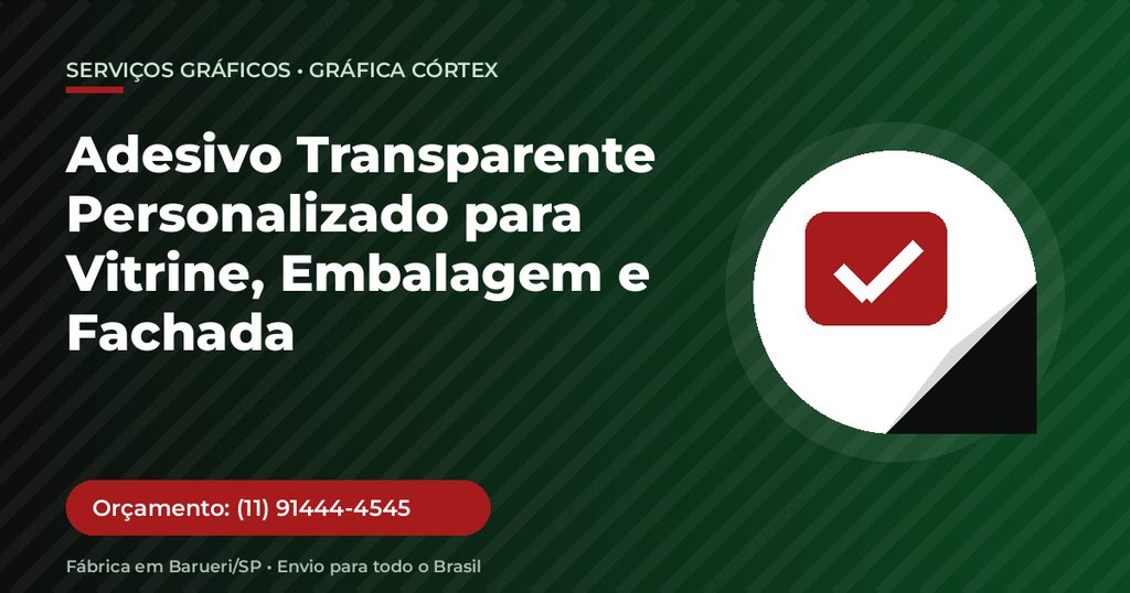 Adesivo Transparente Personalizado para Vitrine, Embalagem e Fachada