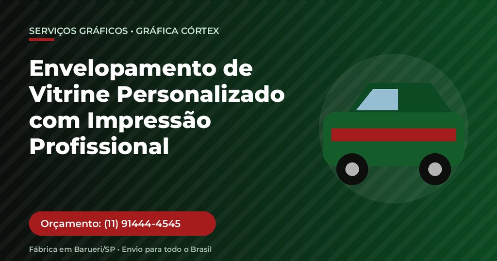 Envelopamento de Vitrine Personalizado com Impressão Profissional