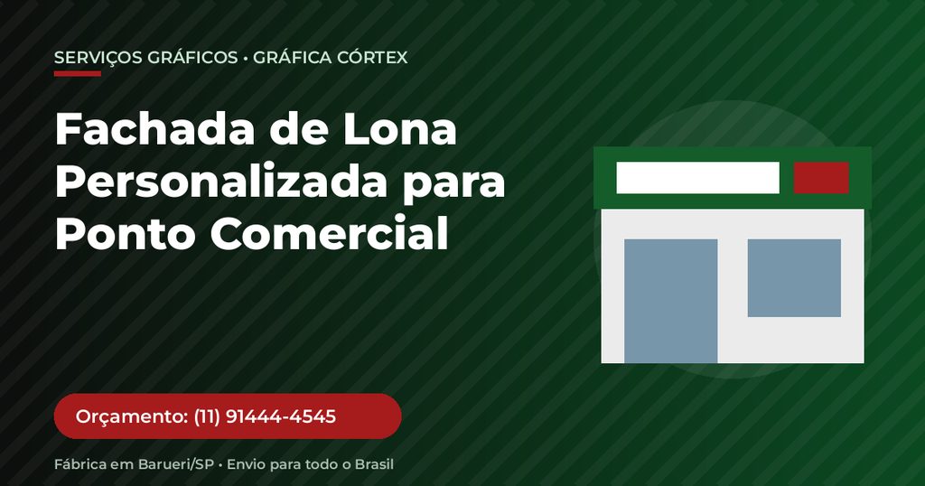 Fachada de Lona Personalizada para Ponto Comercial