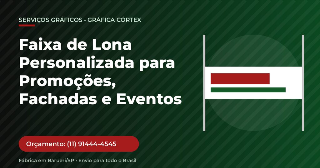 Faixa de Lona Personalizada para Promoções, Fachadas e Eventos
