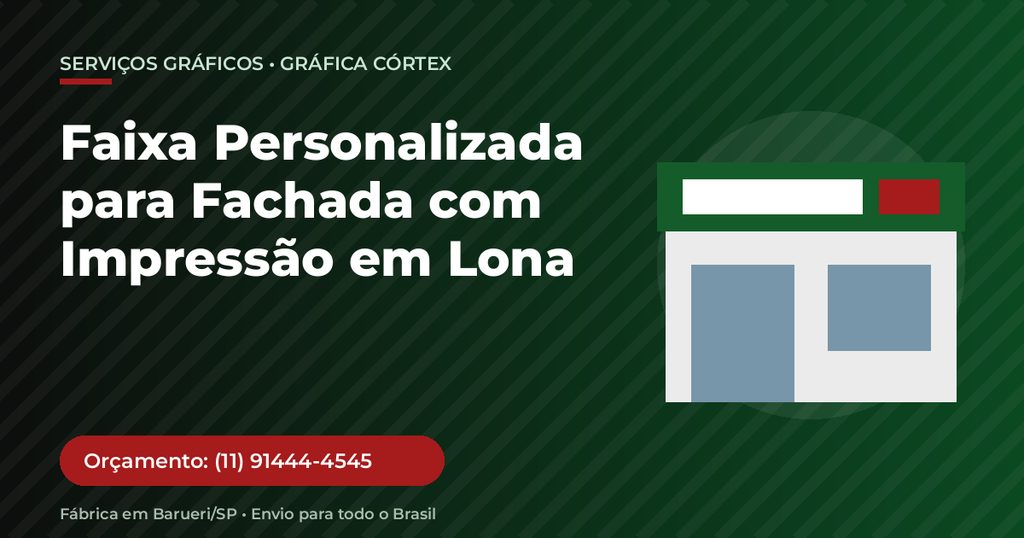 Faixa Personalizada para Fachada com Impressão em Lona