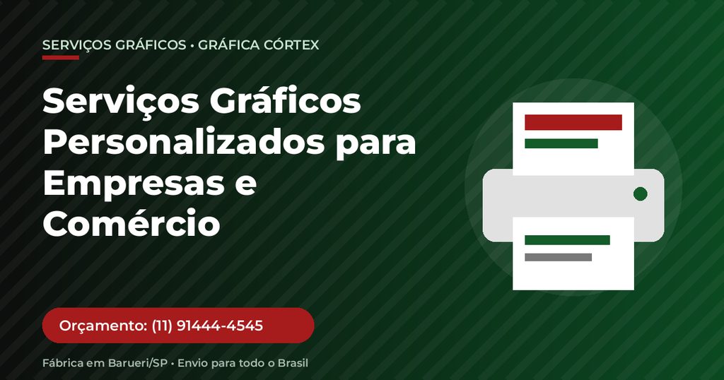 Serviços Gráficos Personalizados para Empresas e Comércio