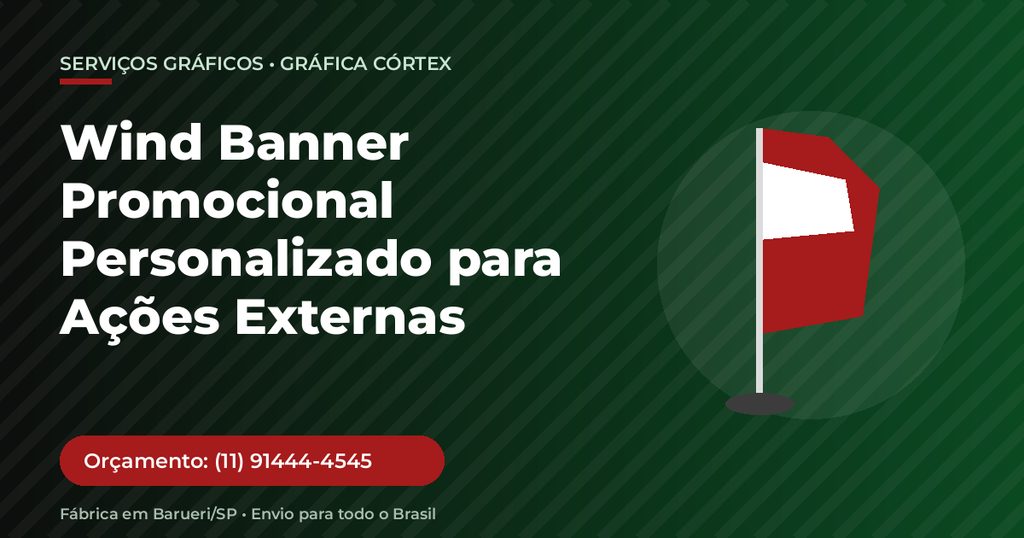 Wind Banner Promocional Personalizado para Ações Externas